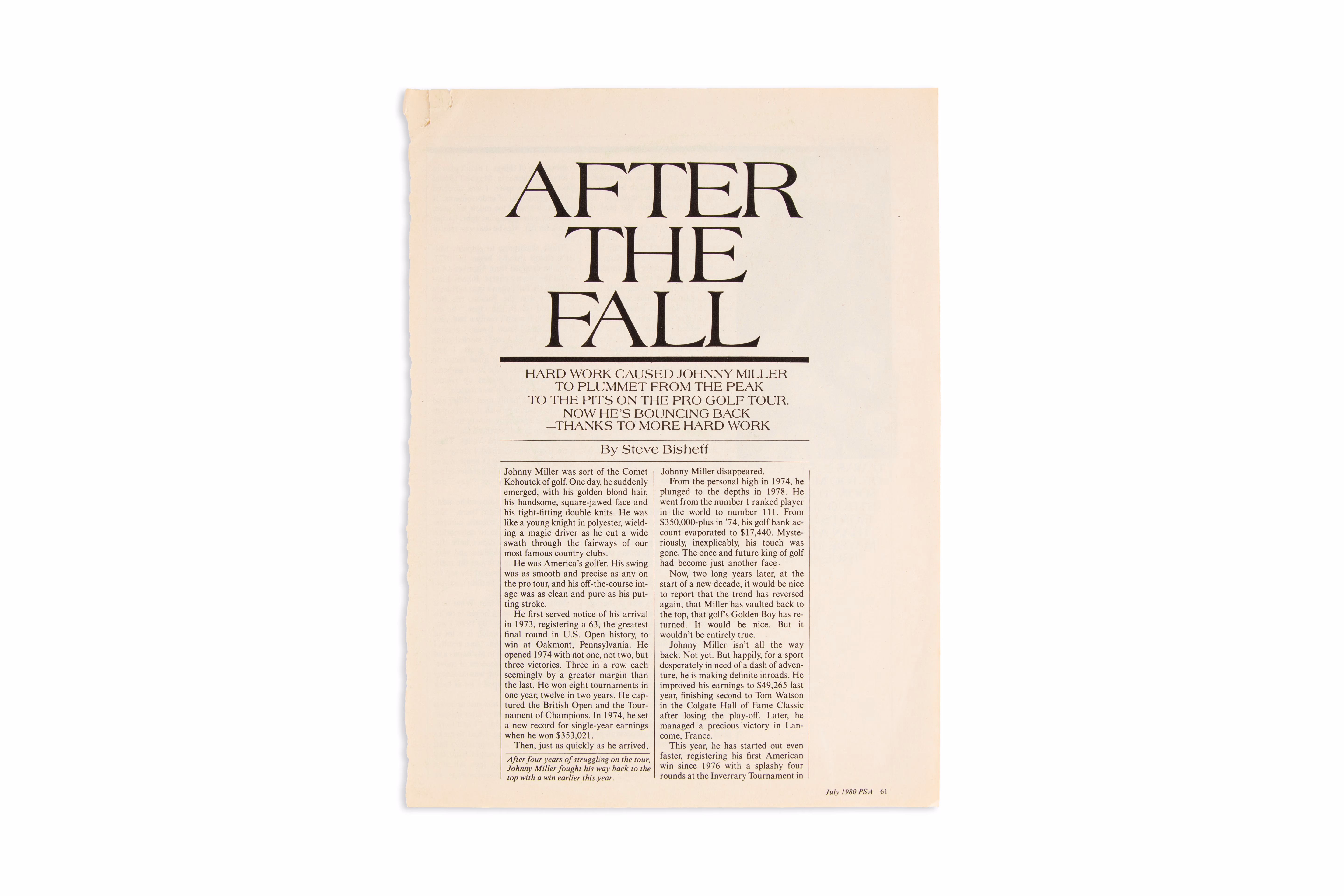 Asset 1 for PSA Magazine, Profile, July 1980