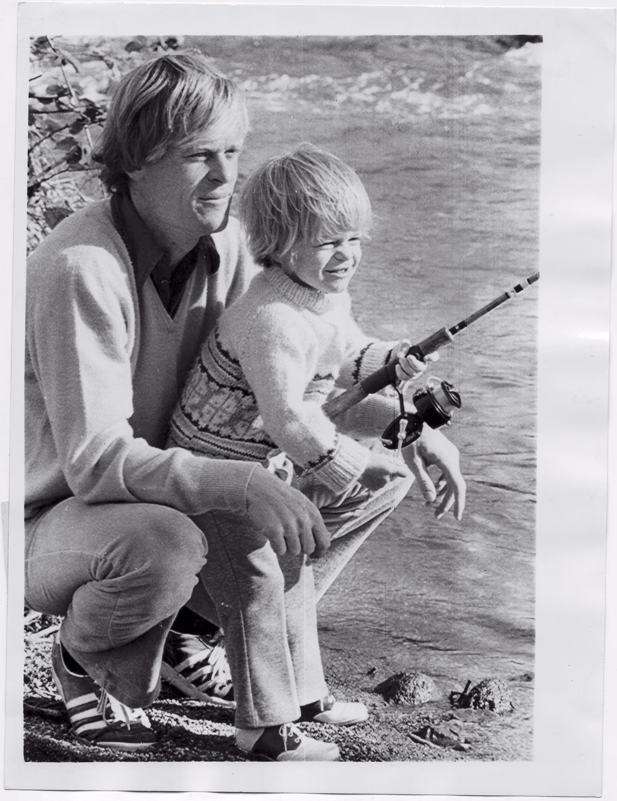 Fishing with son John in California in 1974.