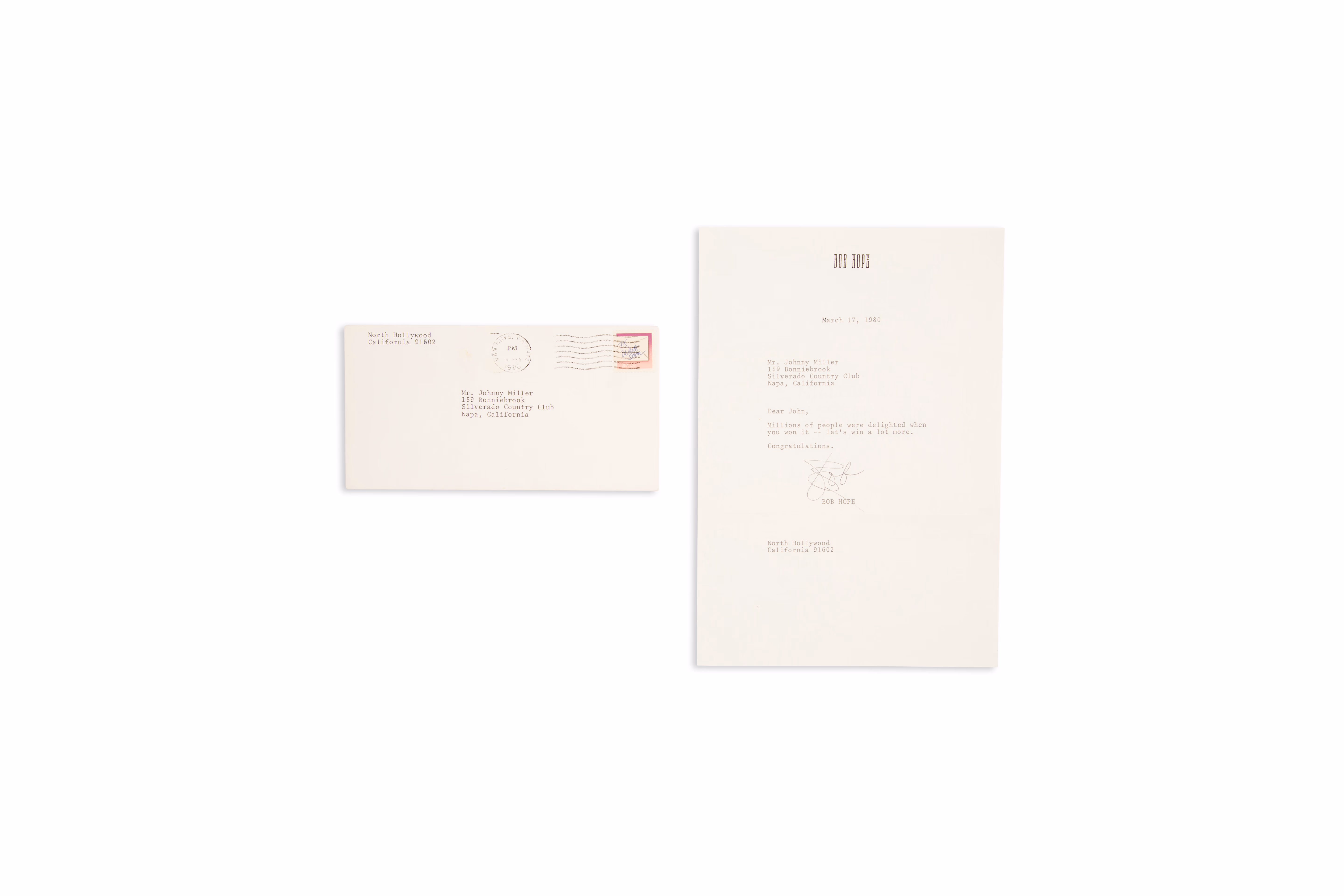 Asset 1 for Letter from Bob Hope, March