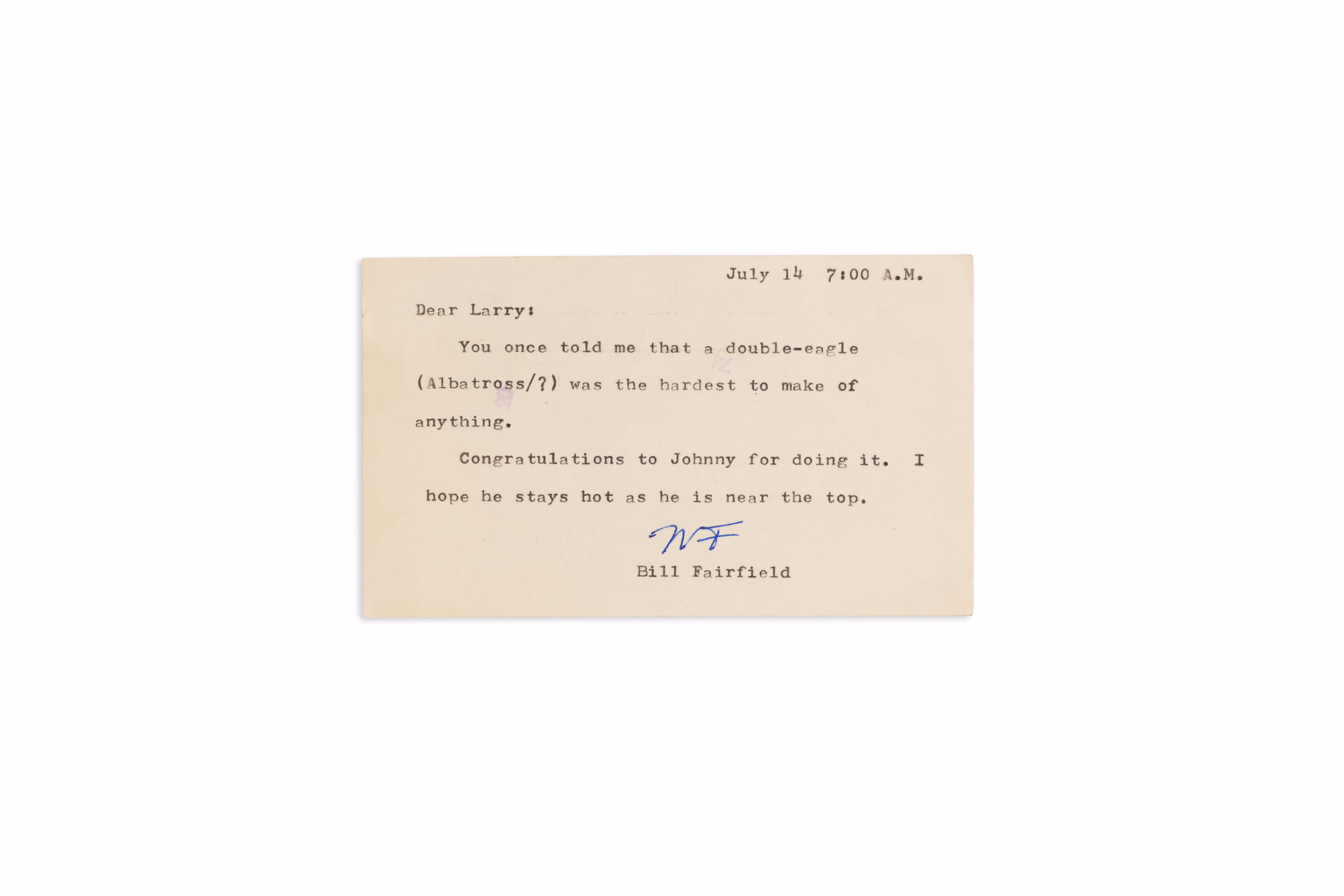Asset 1 for Letter to Larry about Johnny's double eagle