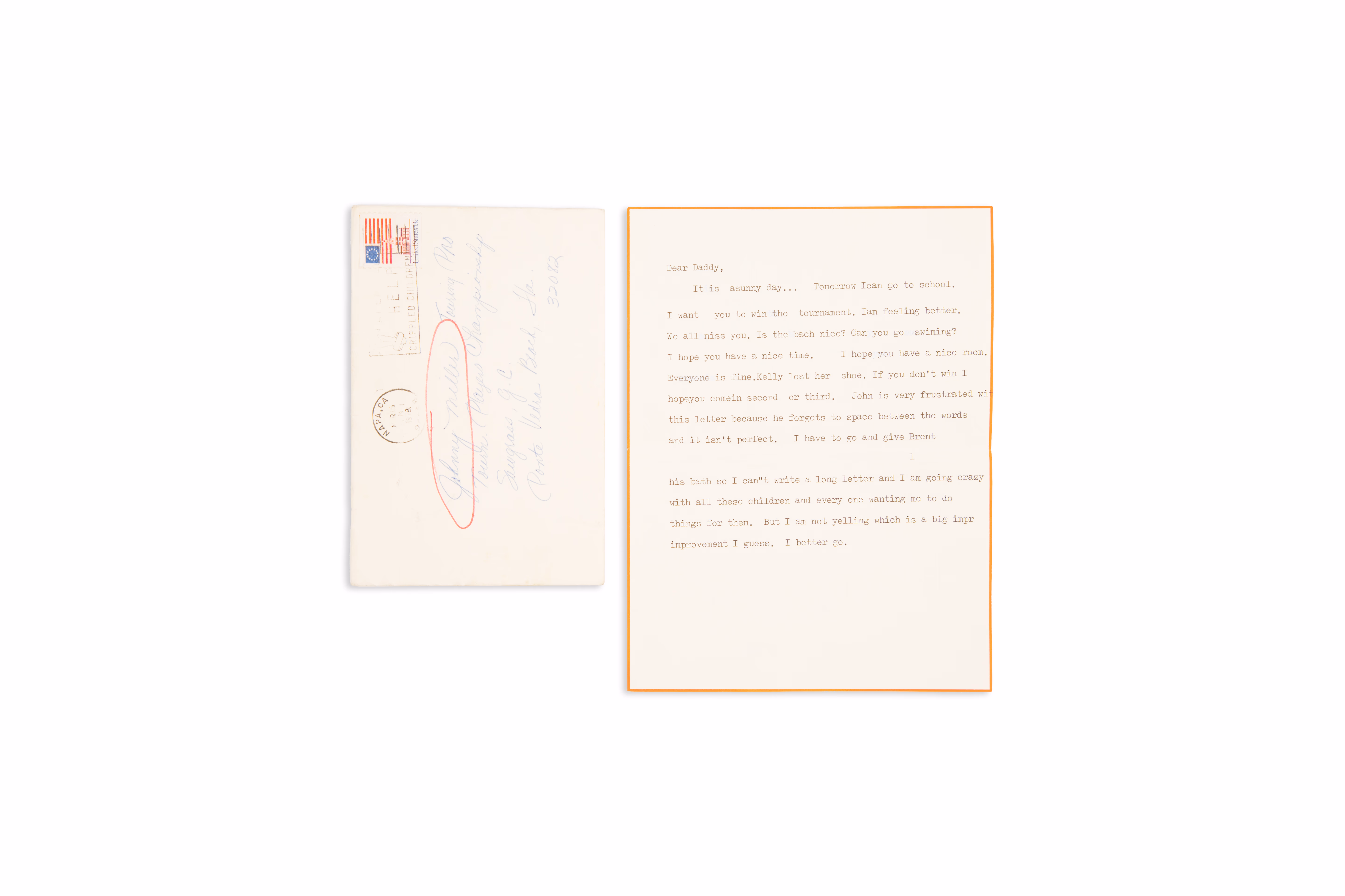 Asset 1 for Letter to Johnny from children and Linda