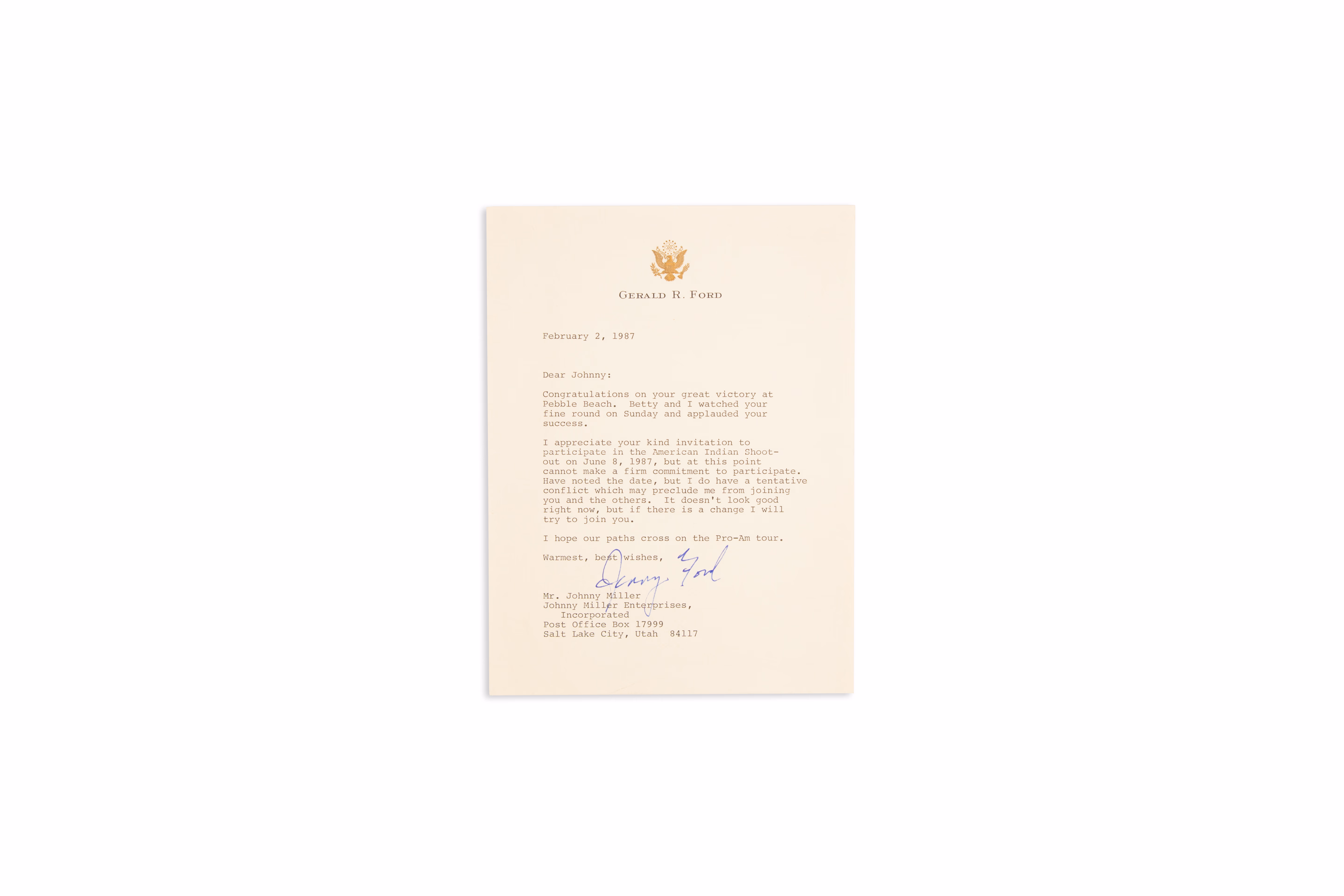 Asset 1 for Letter from President Gerald Ford
