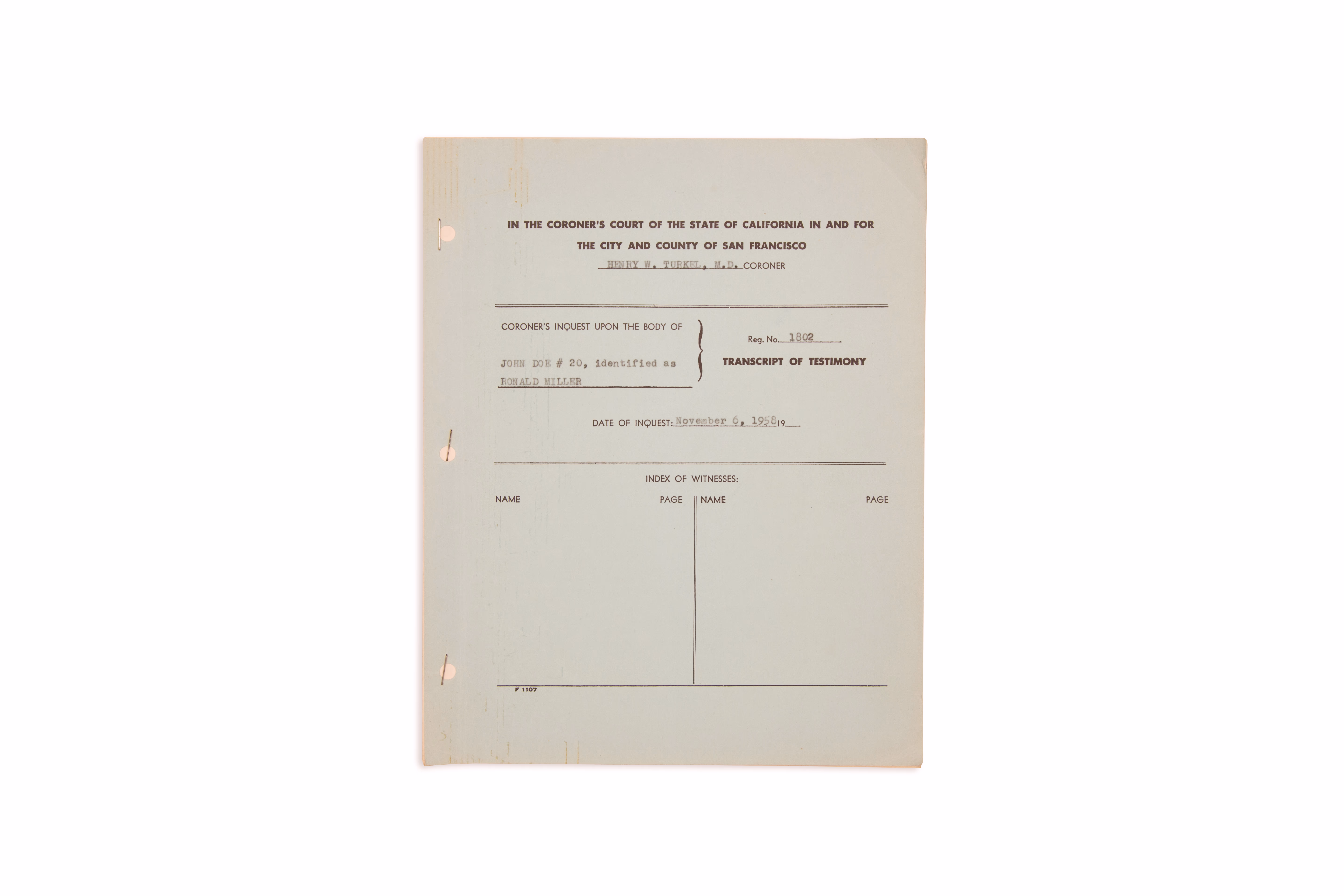 Asset 1 for Police Report from Ron's Death