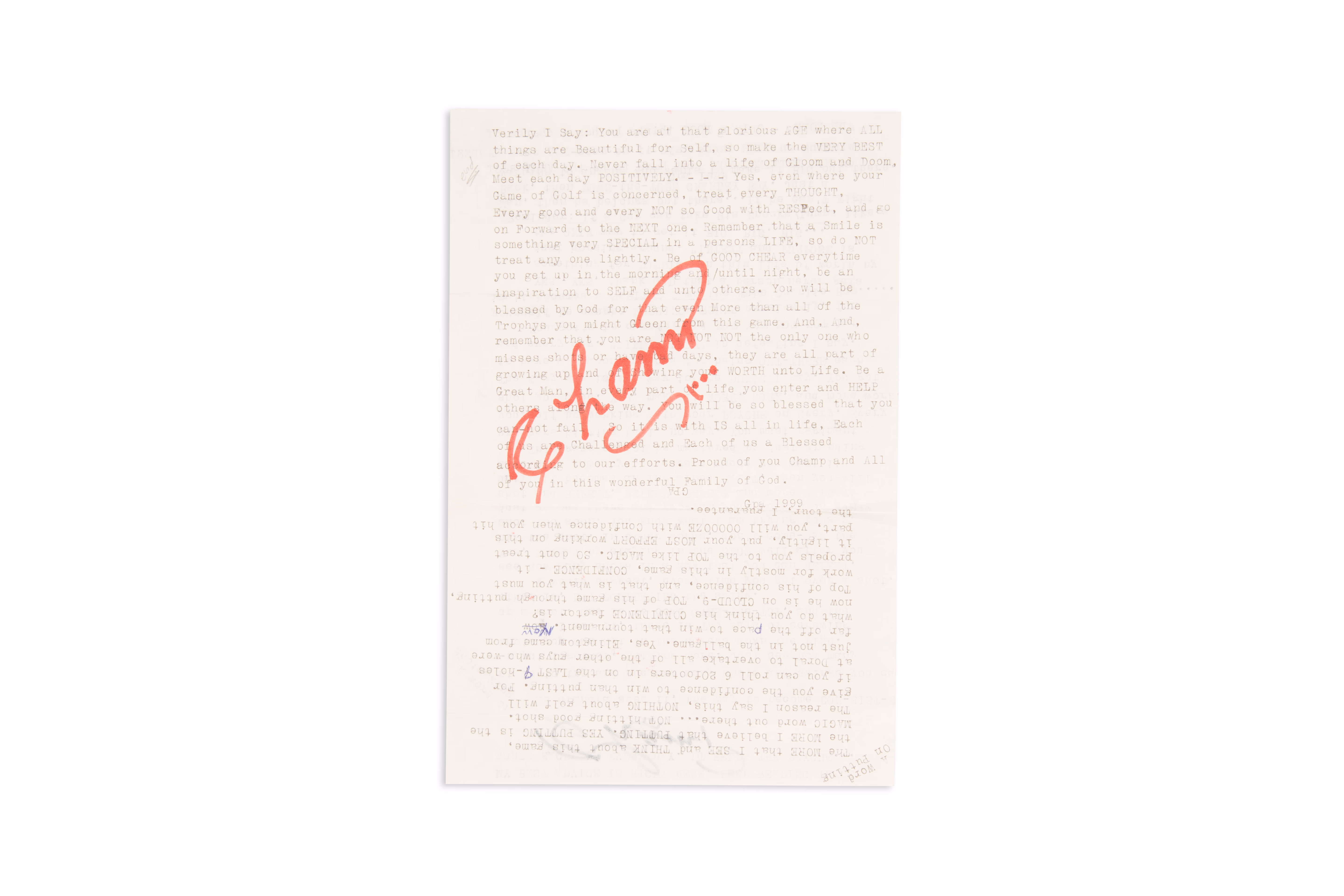 Asset 1 for Collection of "Champ" Letters from Larry Miller