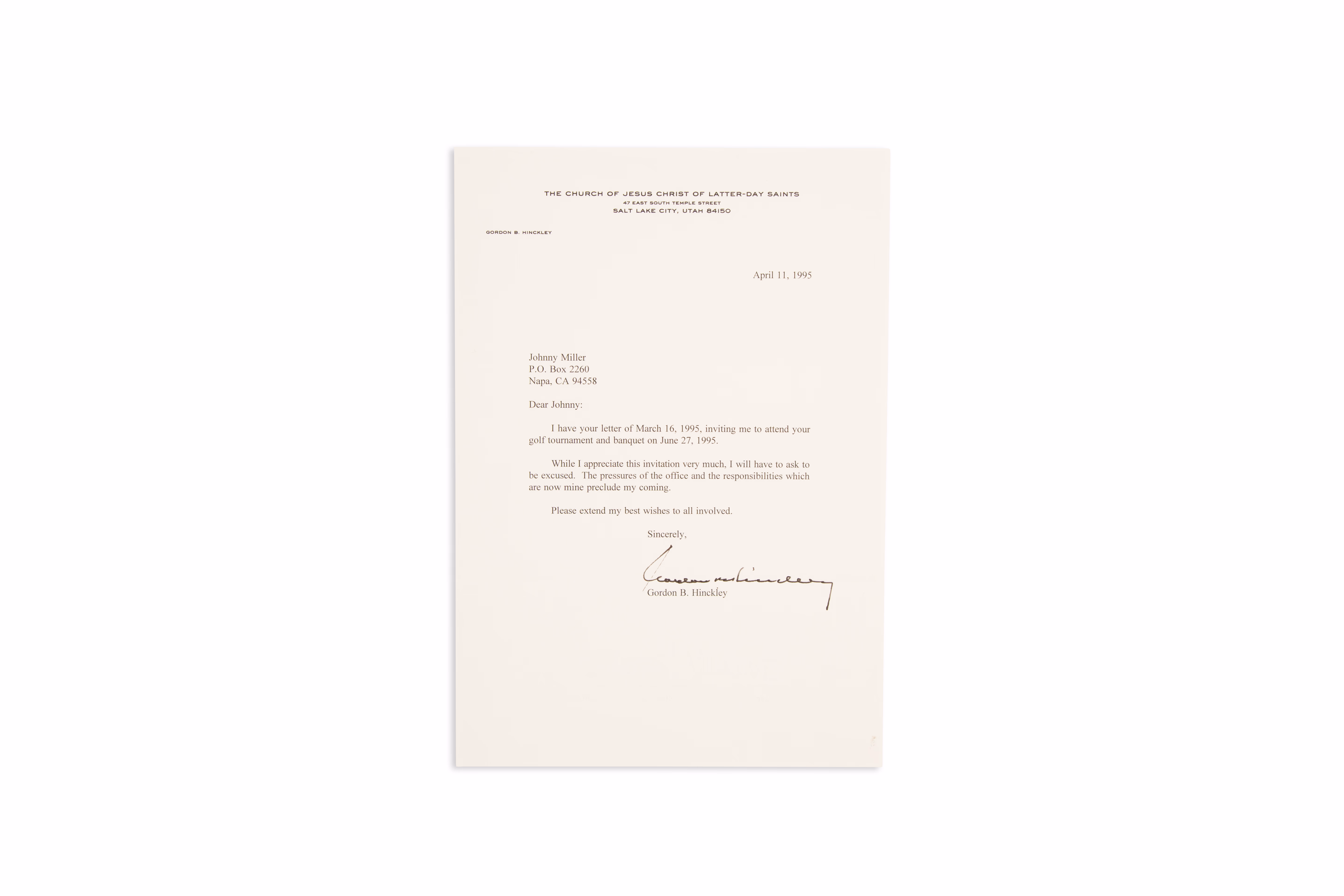 Asset 1 for Letter from LDS Church President Gordon B. Hinckley