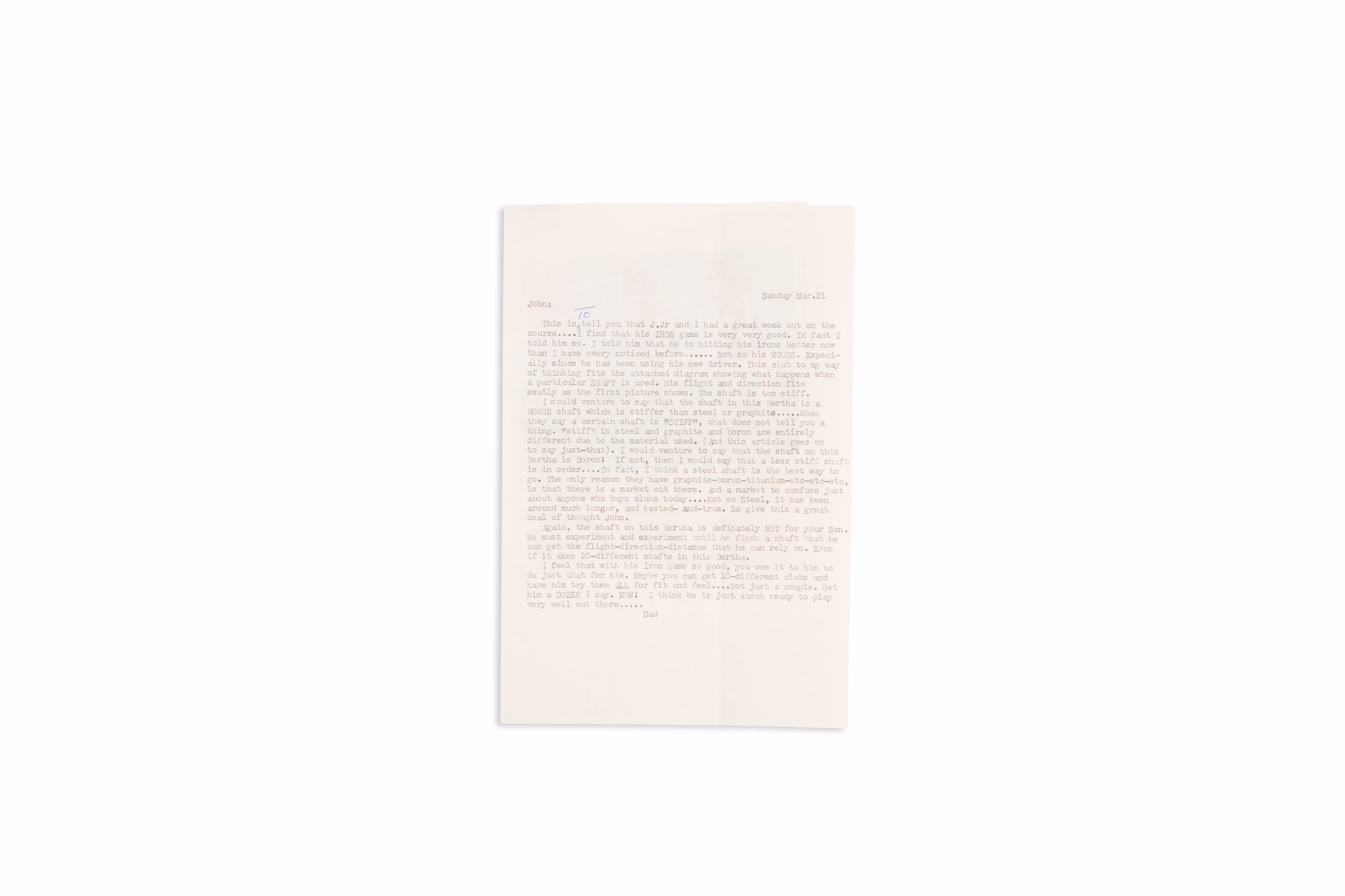 Asset 1 for Letter to Johnny from his dad Larry, about John Jr.