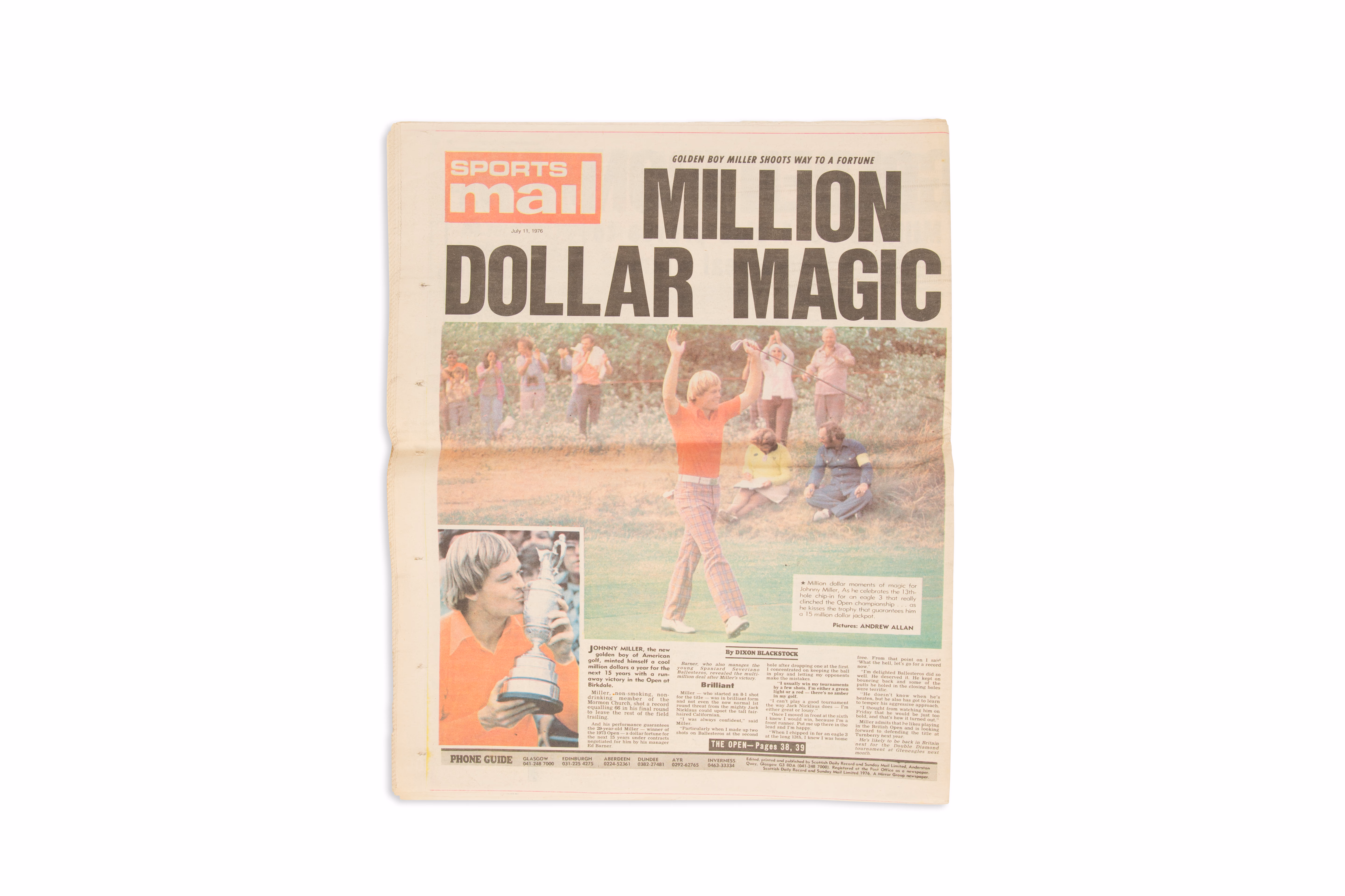 Asset 1 for Sports Mail (UK) British Open Front Page