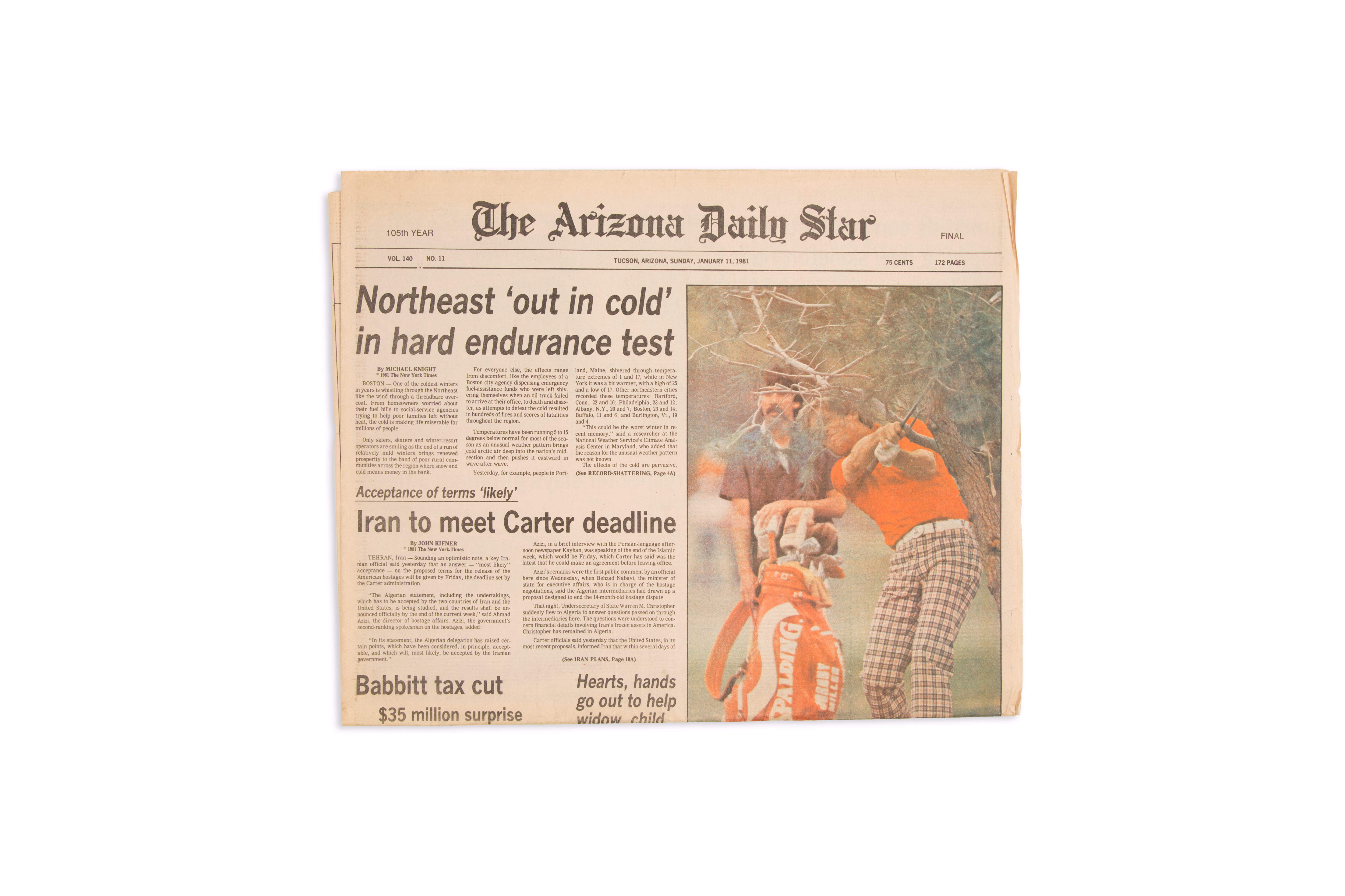 Asset 1 for Arizona Star Sunday Paper after 1981 Tucson Open Win