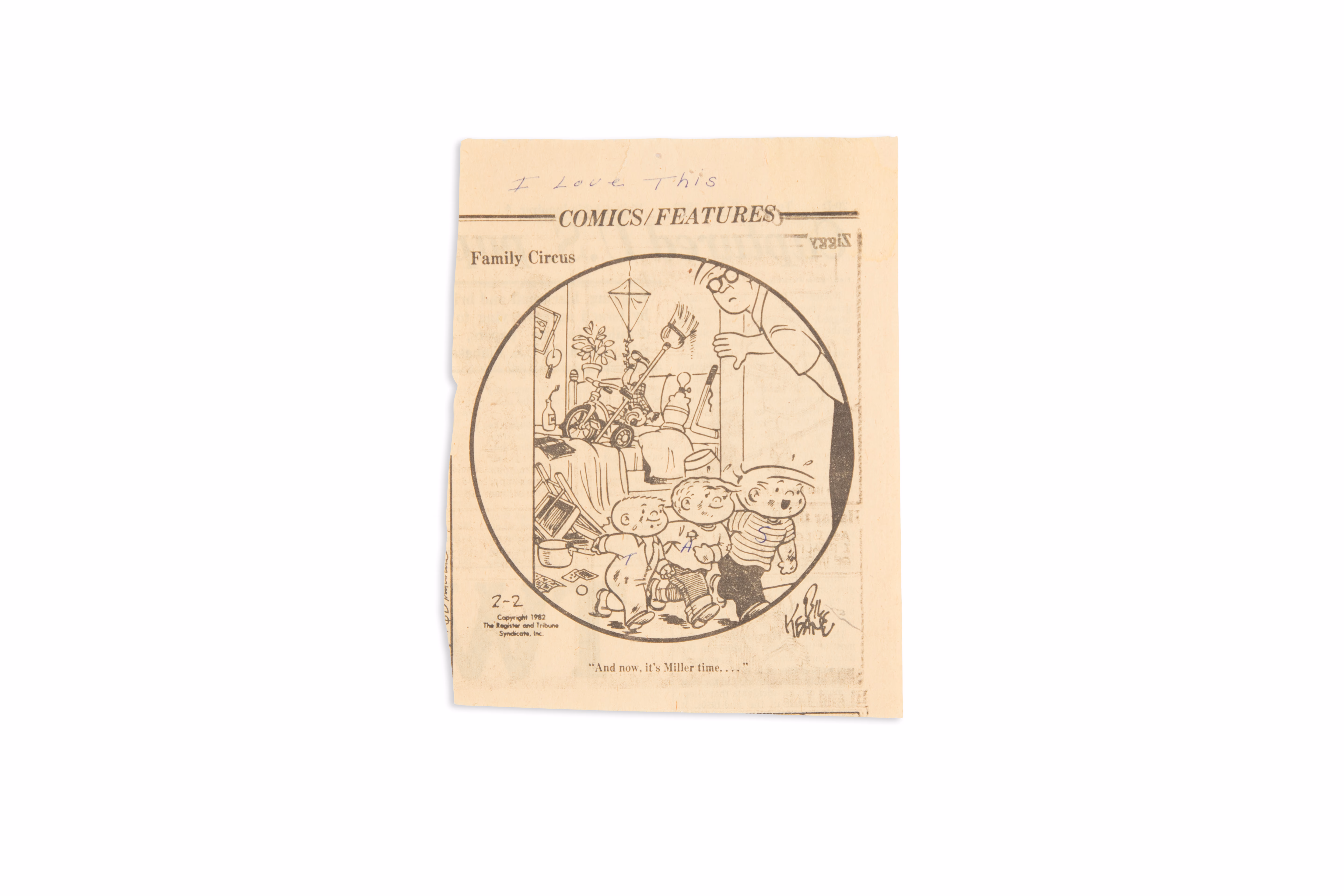 Asset 1 for Family Circus "Miller time" Comic