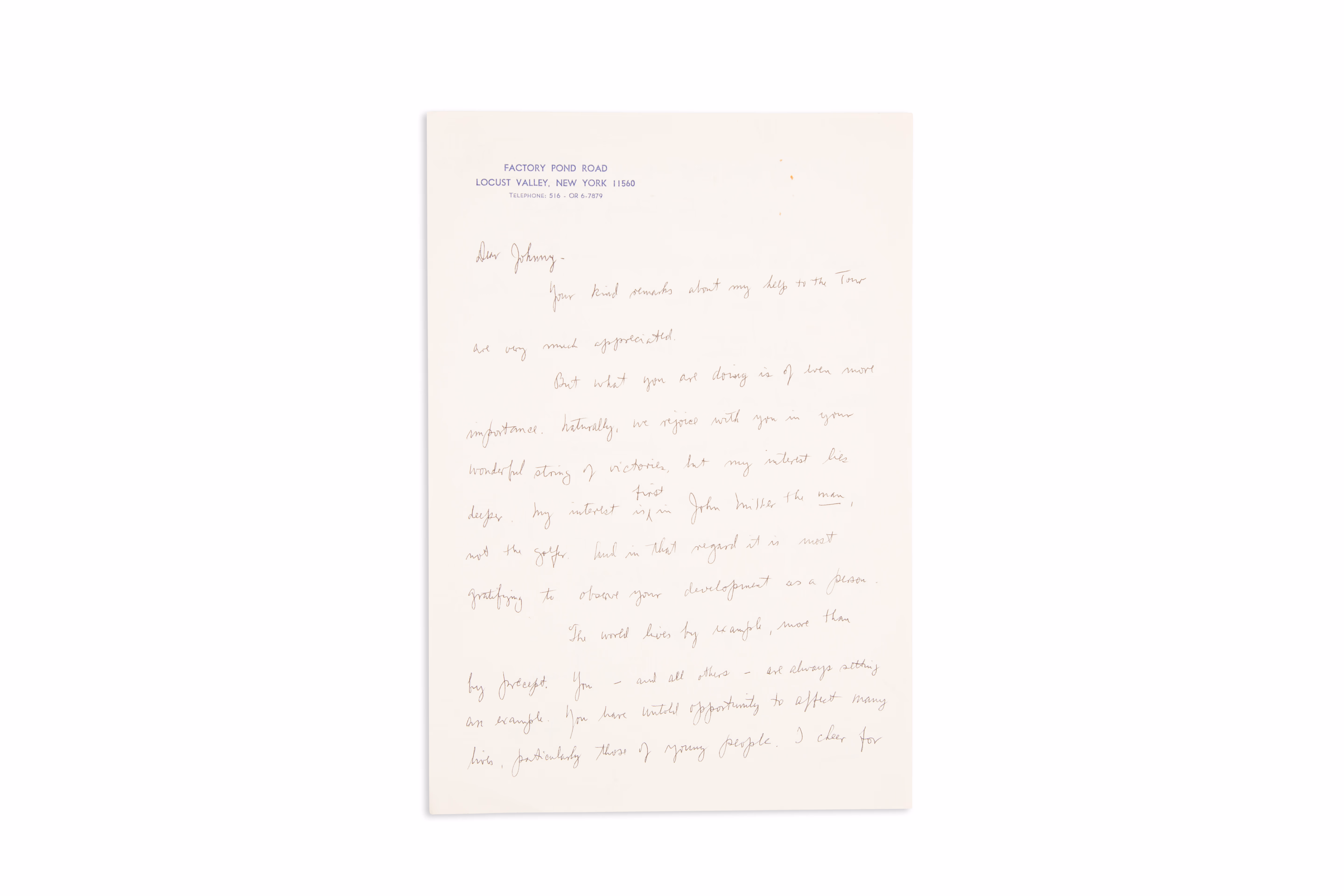 Asset 1 for Personal Letter from PGA Commissioner Joseph Dey Jr